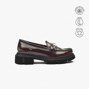 LAMBOS | ULTRALIGHT WINE LEATHER LOAFERS WITH TRACK SOLE