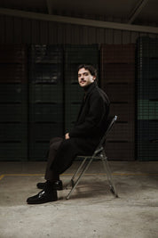 MOCASIN MELCHOR DE PIEL NEGRO CON HERRAJE