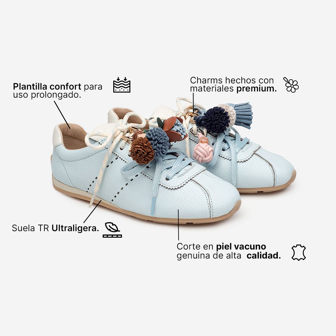 MYA SNEAKER PIEL BABY BLUE