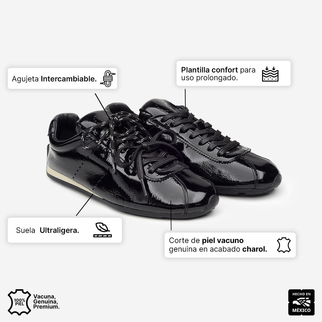 MYA SNEAKER PIEL NEGRA