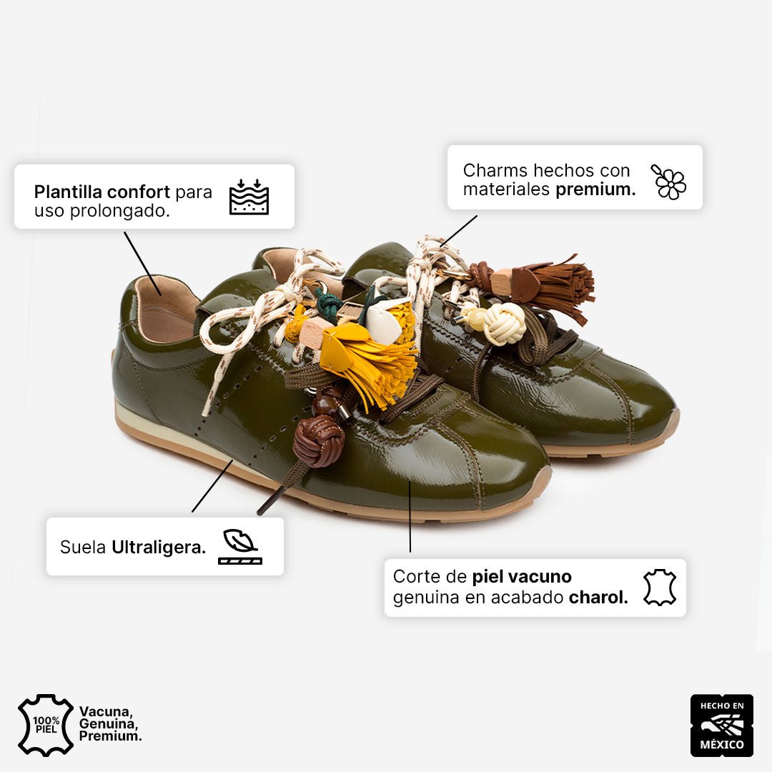 MYA SNEAKER PIEL OLIVO
