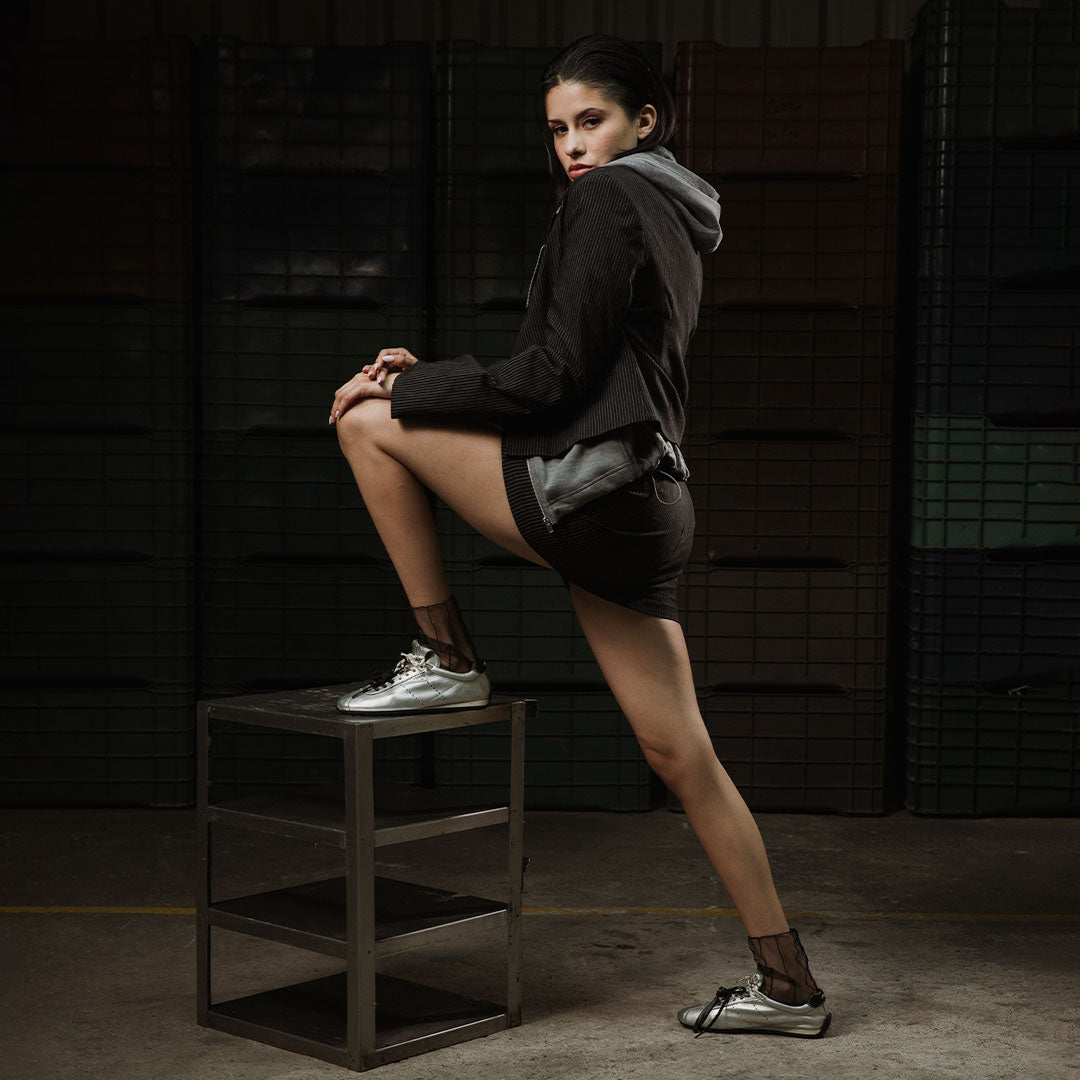 MYA SNEAKER PIEL PLATA