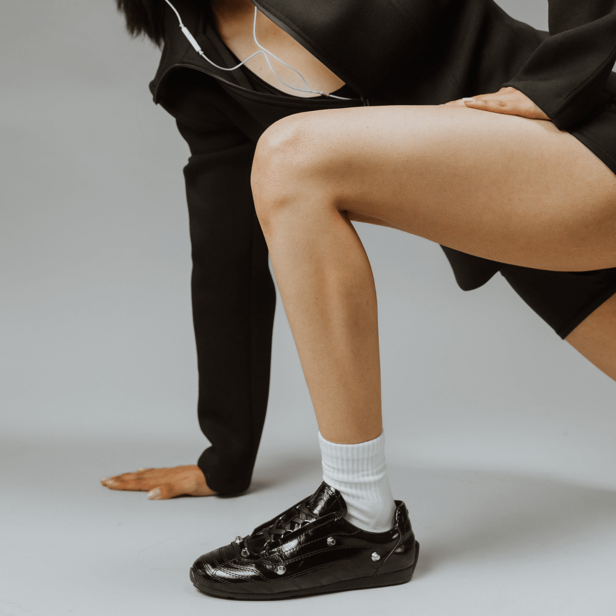 TECH SNEAKER PIEL NEGRO