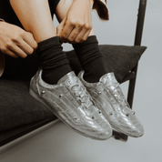 TECH SNEAKER PIEL PLATA