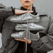 TECH SNEAKER PIEL PLATA