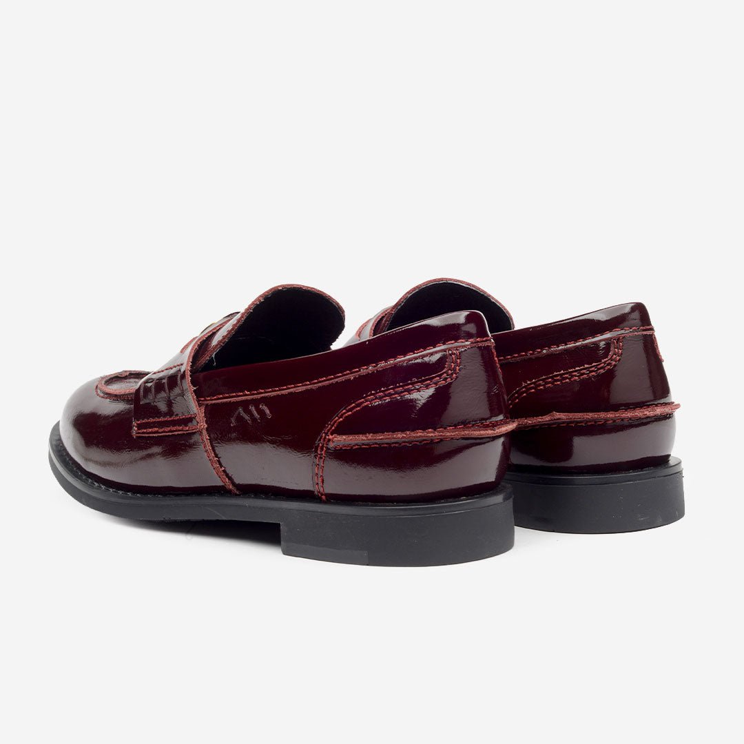 SANDRO PENNY LOAFER PIEL BURGUNDY