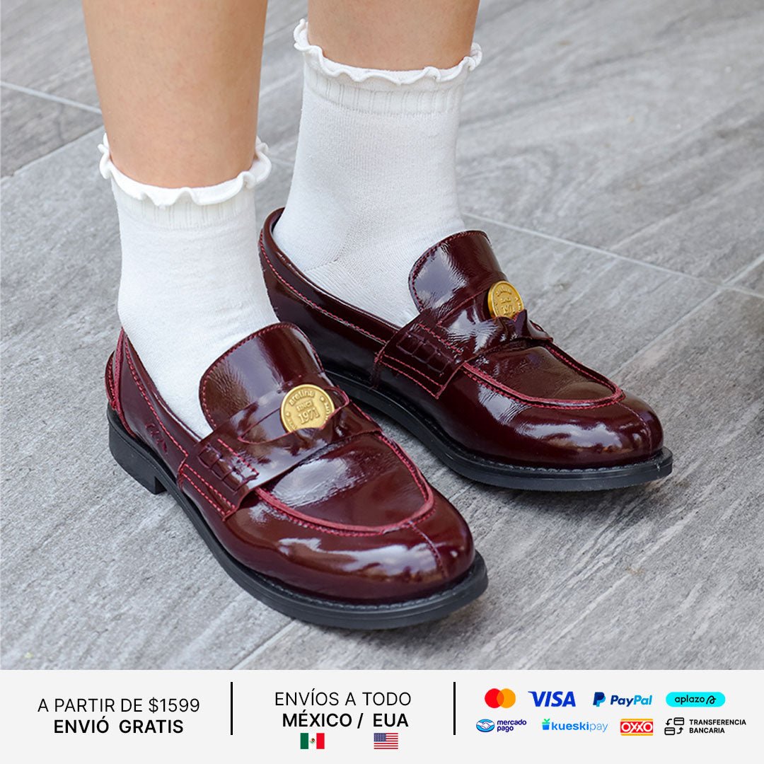 SANDRO PENNY LOAFER PIEL BURGUNDY