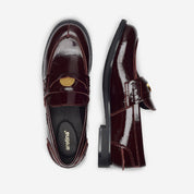 SANDRO PENNY LOAFER PIEL BURGUNDY