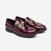 SANDRO PENNY LOAFER PIEL BURGUNDY