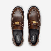SANDRO PENNY LOAFER PIEL PARDO