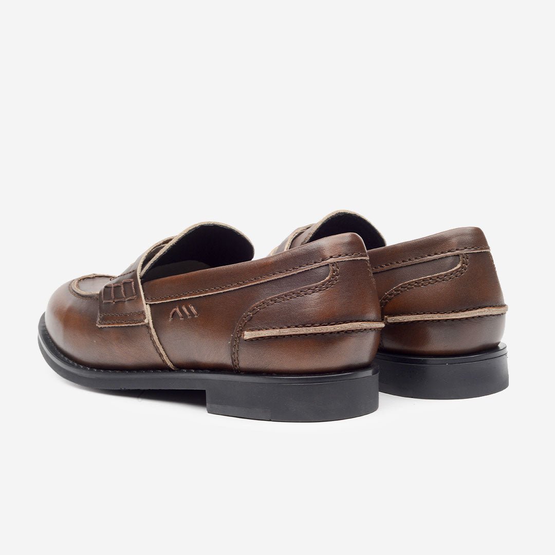 SANDRO PENNY LOAFER PIEL PARDO