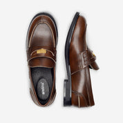 SANDRO PENNY LOAFER PIEL PARDO