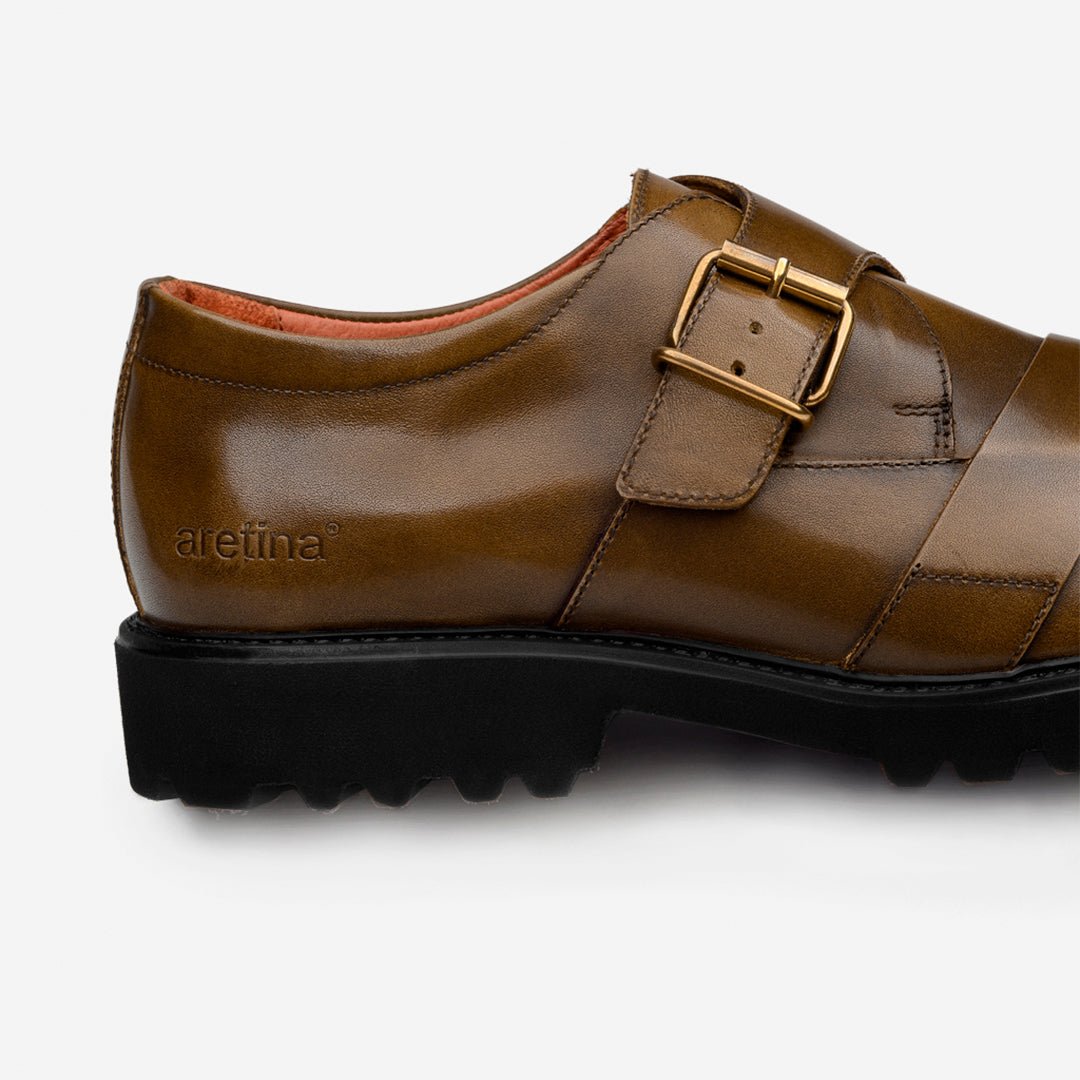 SHARP MONKSTRAP PIEL CAFÉ ULTRALIGERO