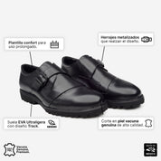 SHARP MONKSTRAP PIEL NEGRO ULTRALIGERO